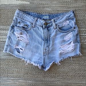 BDG High Rise Distressed Denim Shorts, 26W